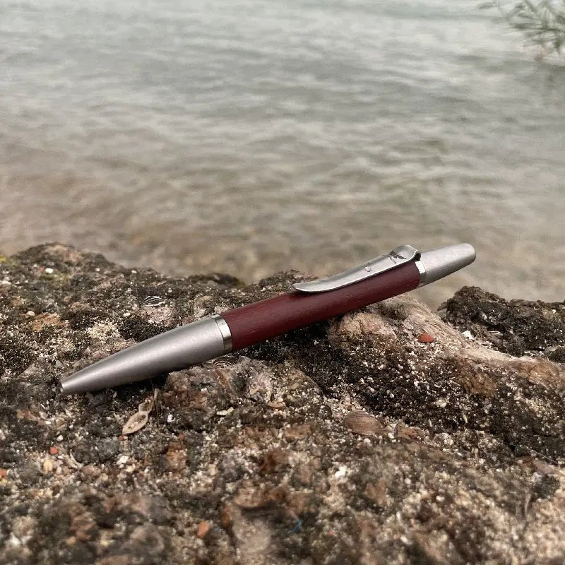 Edelstahl - Kugelschreiber Kokon - Blechfalter