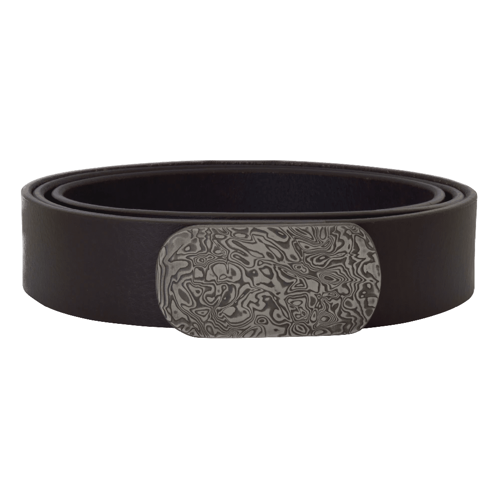 Gürtel Mit Schnalle aus Damaszenerstahl 34mm - Blechfalter